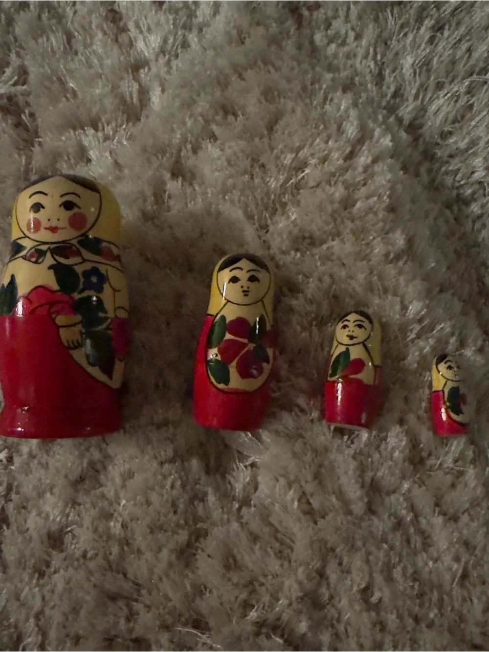 Traditional Red and Yellow Russian Nesting Dolls - Matryoshka Set